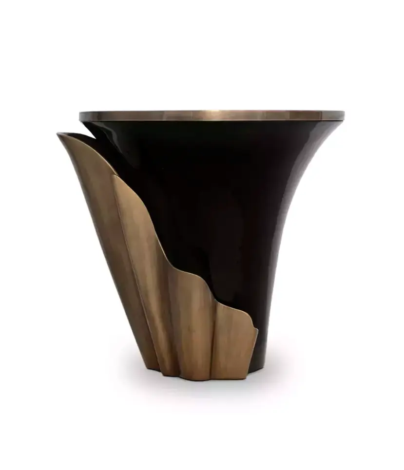 Solstice Aged Gold Leaf Side Table