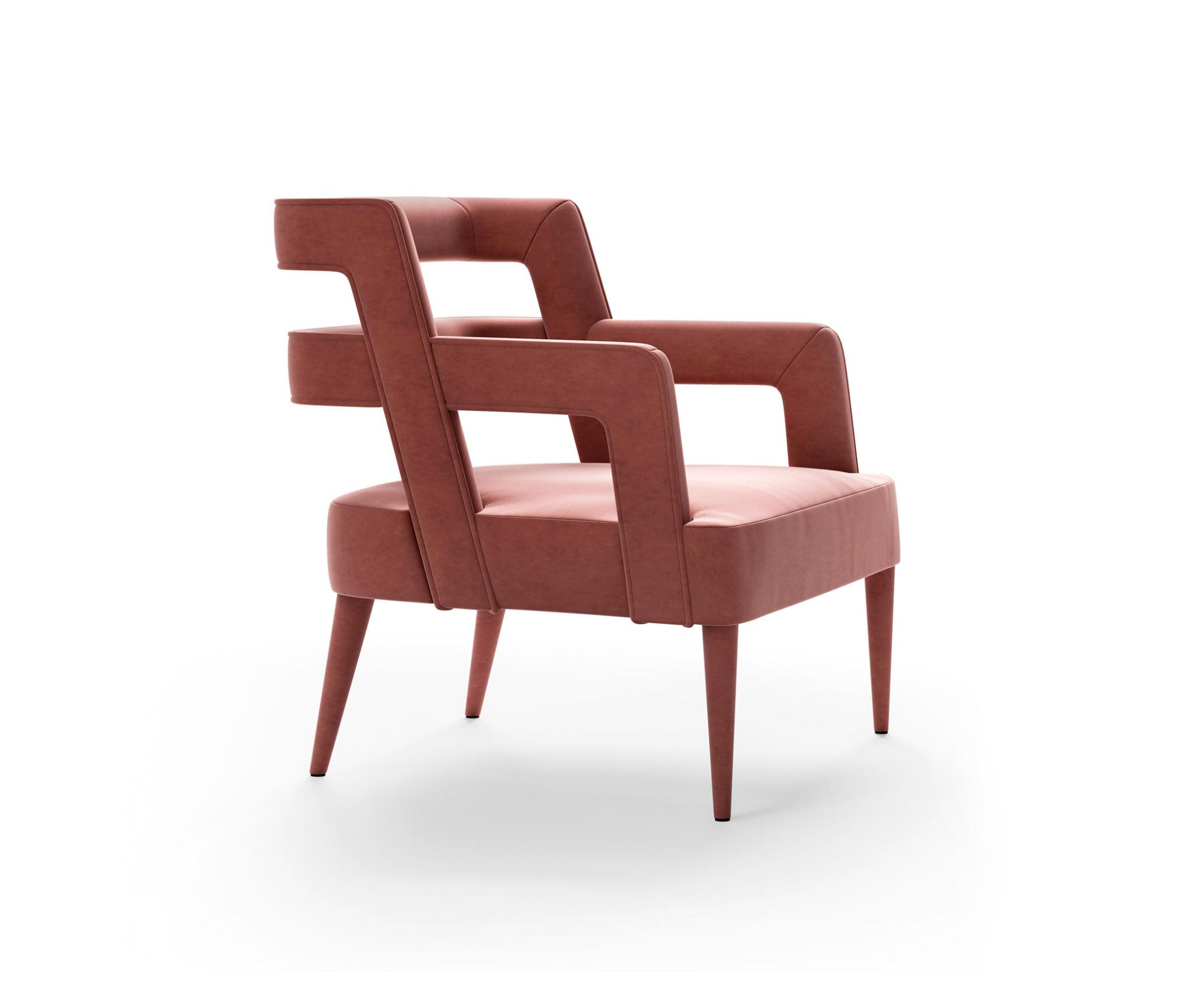 Upholstered Pink Armchair