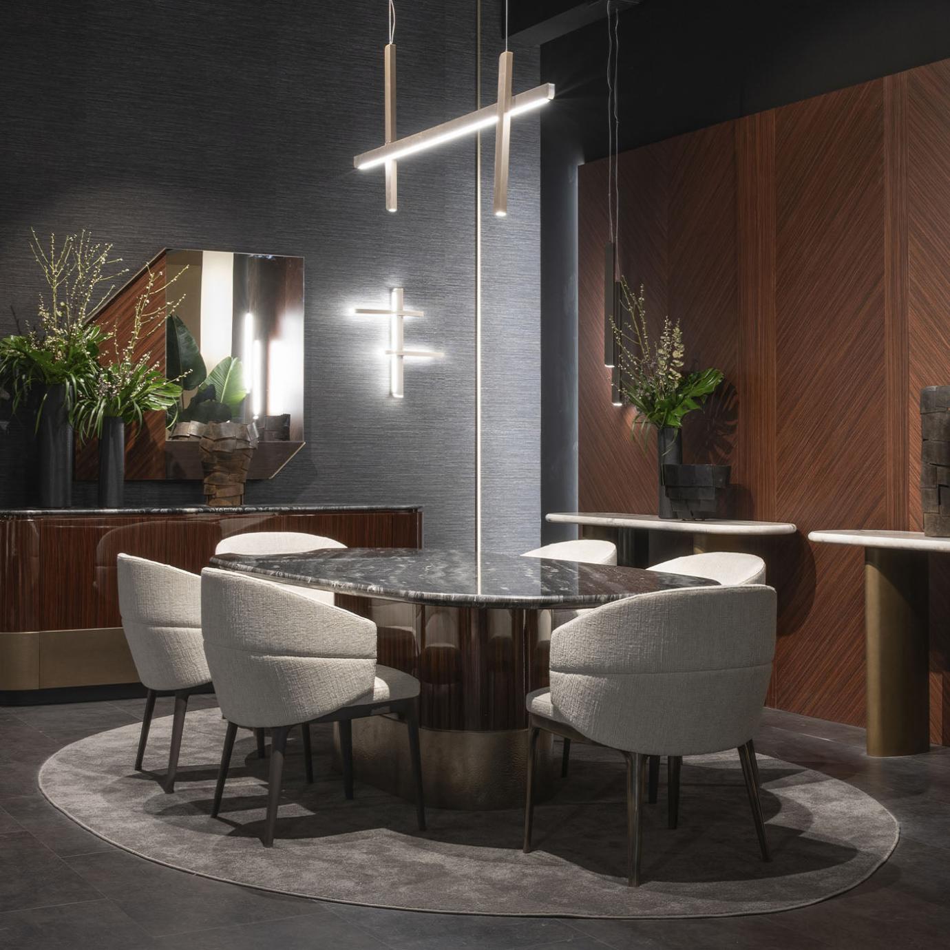 Alma Oval Marble Top Dining Table
