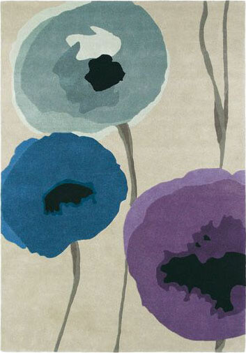 Sanderson Poppies Indigo Premium Rug | Size: 5' 7