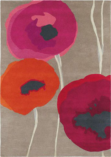 Poppies Hand-Tufted Wool Rug ☞ Size: 4' 7" x 6' 7" (140 x 200 cm)