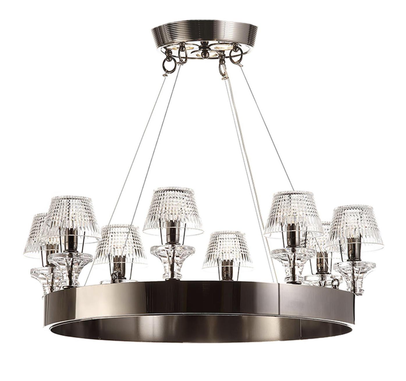 Black Nickel Chandelier with Crystal Shades