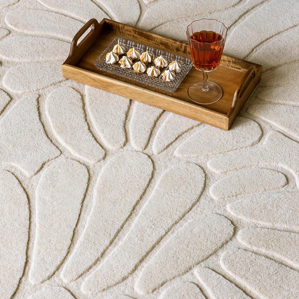 Ivory Cream Petals Rug