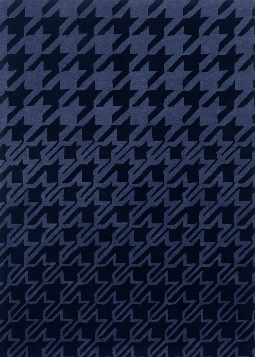 Houndstooth Dark Blue Designer Rug