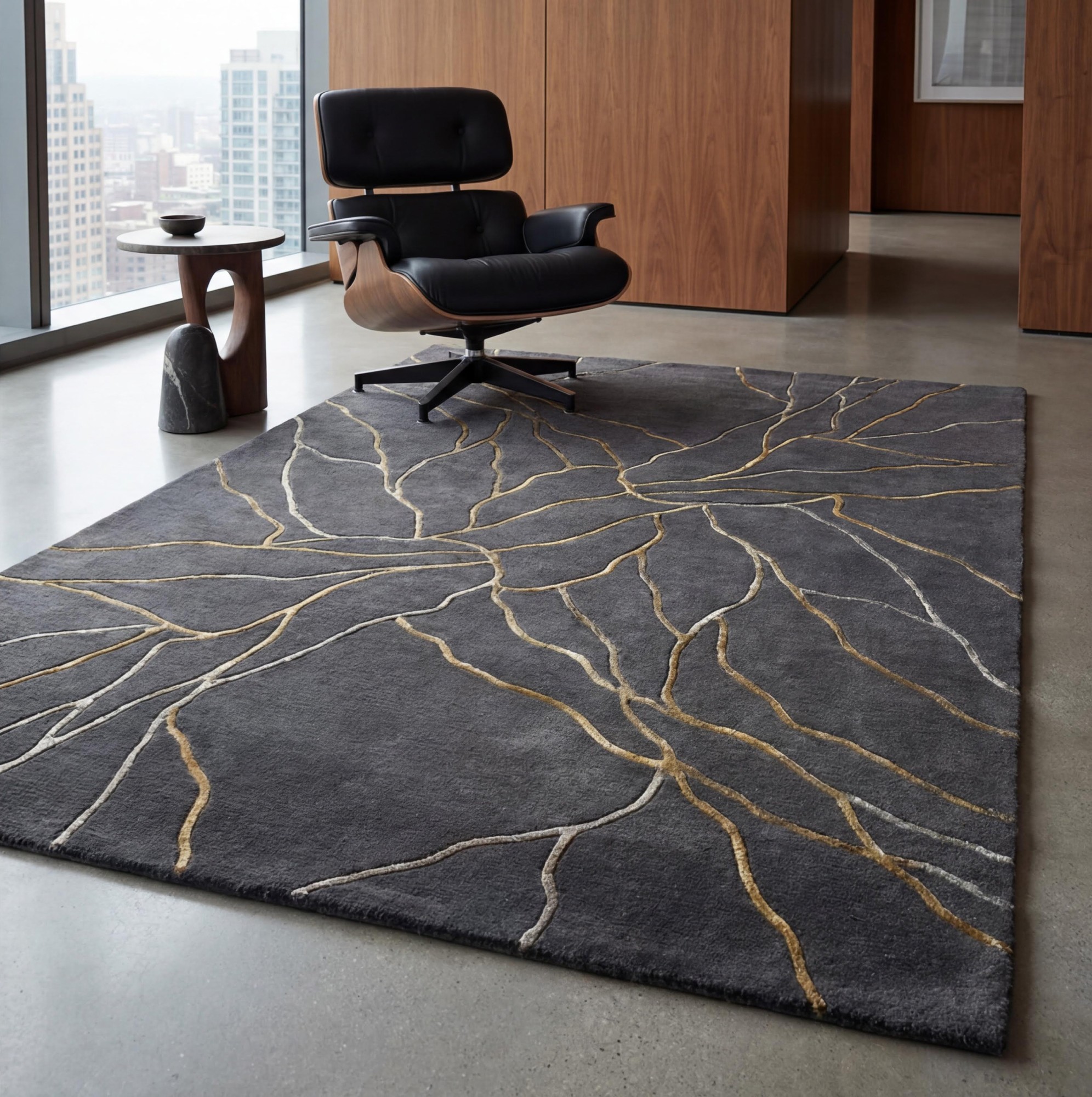 Midnight Filament Handwoven Rug