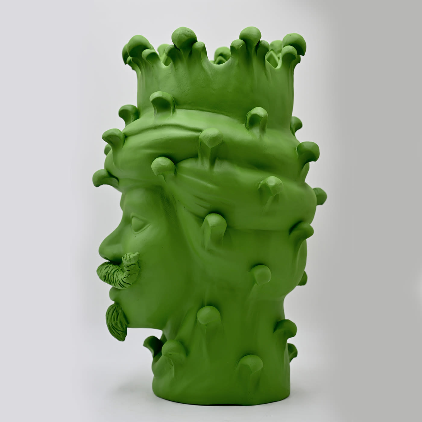 Moor's Head Matte Green Sculpture