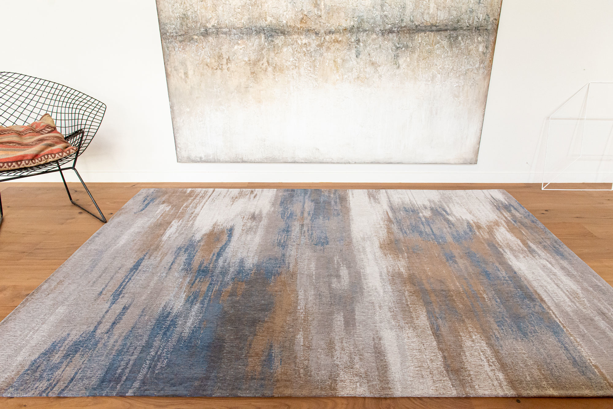 Abstract Flatwoven Grey Rug ☞ Size: 7' 7" x 11' (230 x 330 cm)