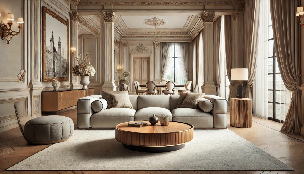 Modern Italian furniture in a luxurious living room