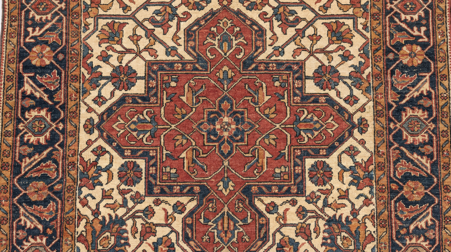 Detailed Persian rug motifs showing intricate floral and geometric patterns