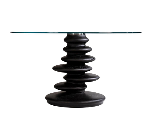 Ometto Round Glass Top Dining Table