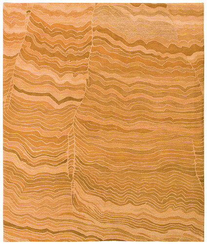Hand-Knotted Wool Gold Rug