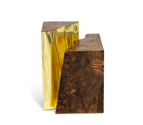 Fissure Walnut Side Table