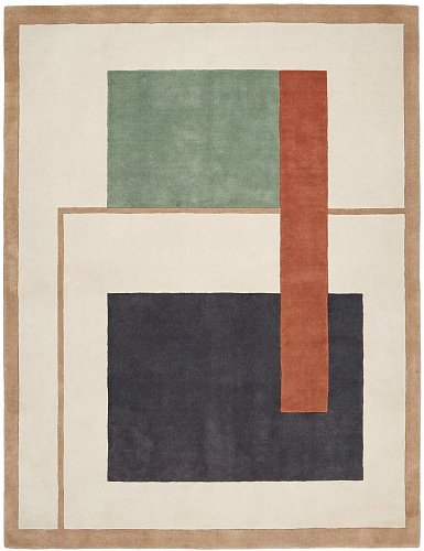 Geometric Block Forest Handcrafted Rug