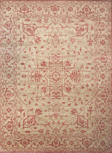 Heriz Pink Hand Knotted Rug