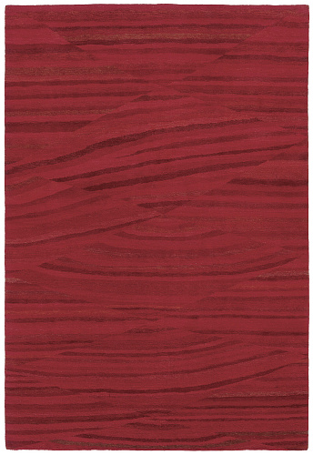 Dark Red Wool Hand-Knotted Rug