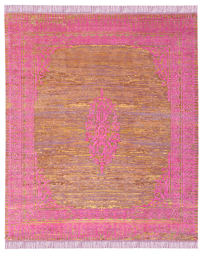 Hand-Knotted Vintage Style Pink Rug
