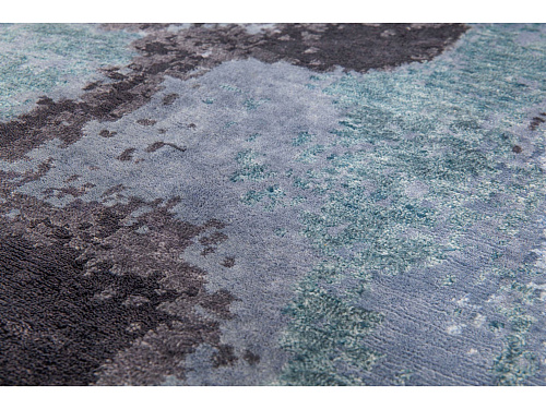 Handmade Luxury Abstract Blue Rug