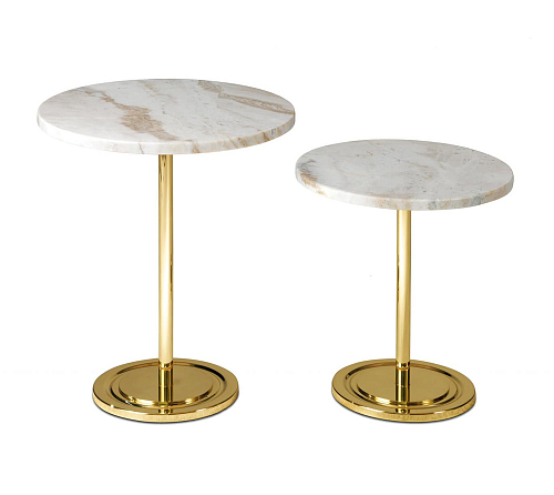 Low Marble Top Side Table