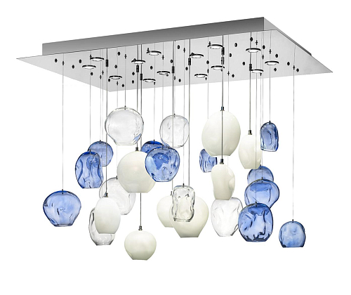 Blue Motion Murano Glass Chandelier