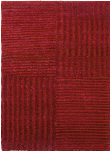Hand-Knotted Wool Red Stripes Rug