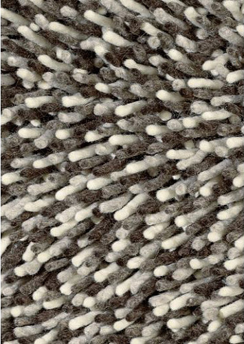 White / Grey Shag Gravel Rug