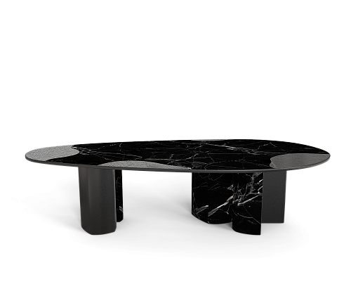 Athena Nero Marble & Onyx Dining Table