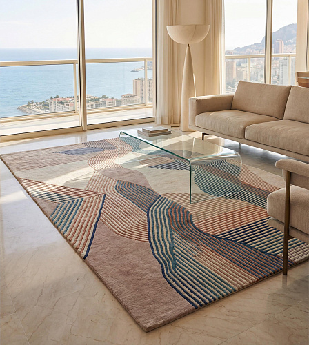 Vertical Currents Handcrafted Rug
