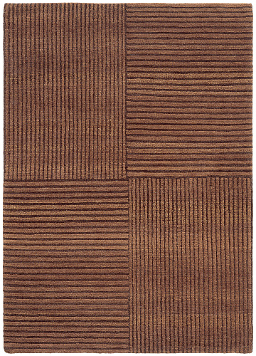Hand-Knotted Wool Brown Stripes Rug