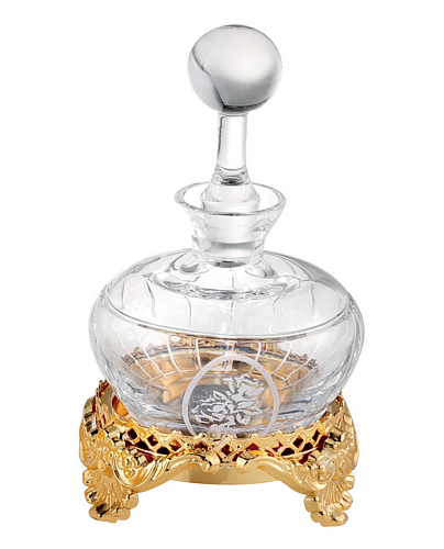 24K Gold Finish Crystal Perfume Bottle