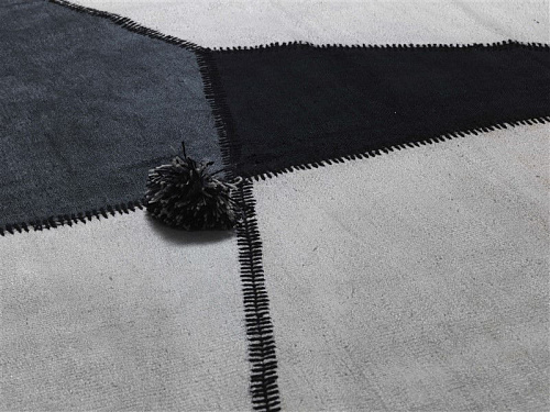 Patchwork White / Grey Rug