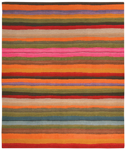 Multiline Hand-Knotted Rug