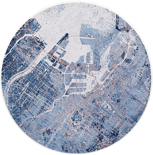 Conductive Blue Round Rug