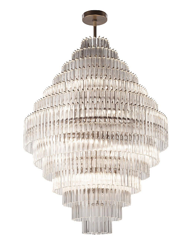 Brunito Brass Murano Triedro Chandelier