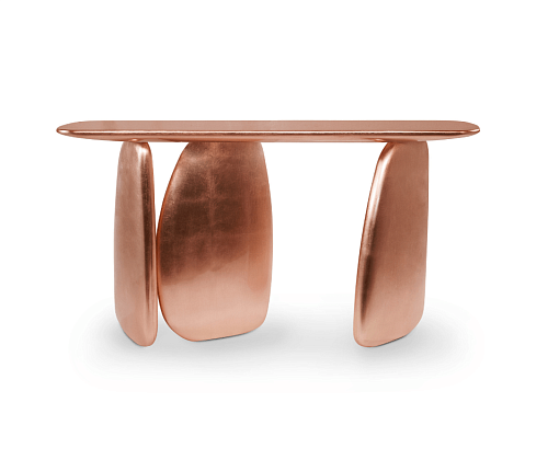 Sculptural Copper Console Table
