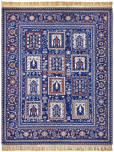 Mughal Blue Hand-Woven Rug