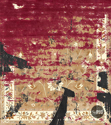 Chennai Burgundy Beige Designer Rug