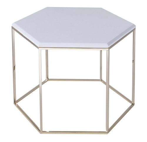 Hexagonal White Marble Coffee Table