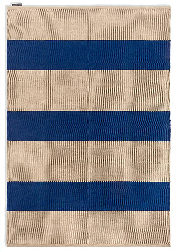 Blue/Beige Striped Outdoor Rug