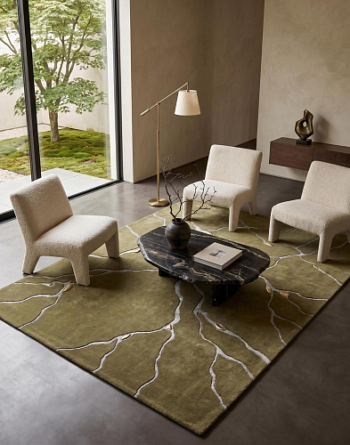 Vein Olive Handcrafted Rug