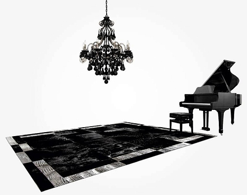 Vrilissia Cowhide Grey/Black Rug