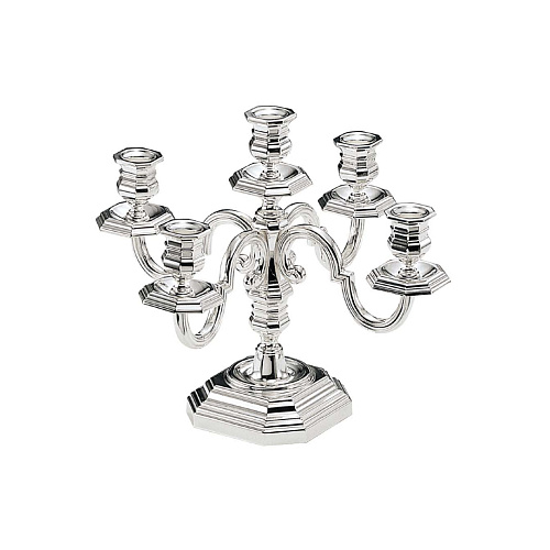 Silver-Plated Octagonal Candelabrum