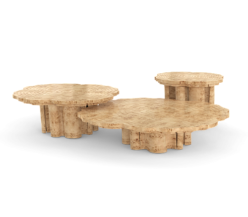 Fortuna Poplar 3-Piece Coffee Table Set
