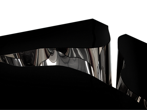Fissure Black Silver Center Table