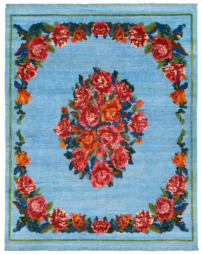 Traditional Handmade Blue / Red Rug