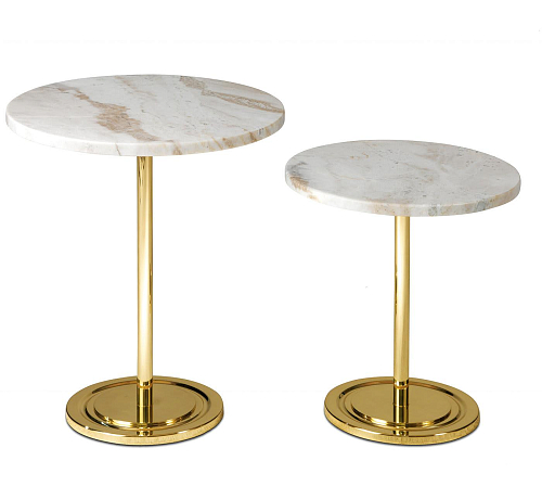 High Marble Top Side Table