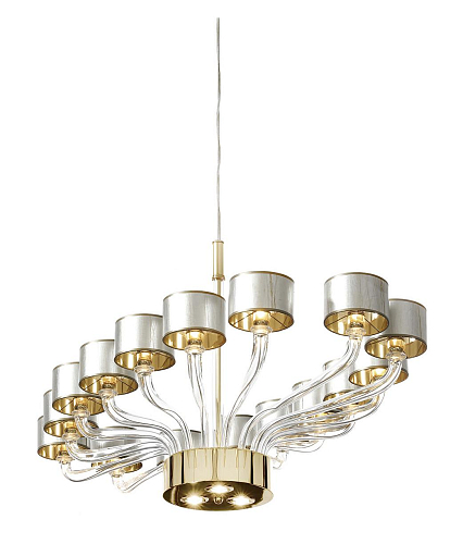 Oval Murano Glass Arm Chandelier Gold Finish