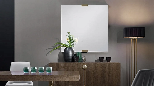 Bronze-Trimmed Leather Elegance Mirror