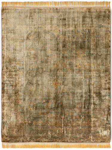 Less Obvious Gold Hand Woven Rug