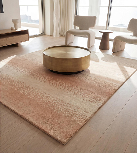 Soft Ombre Blush Handcrafted Rug