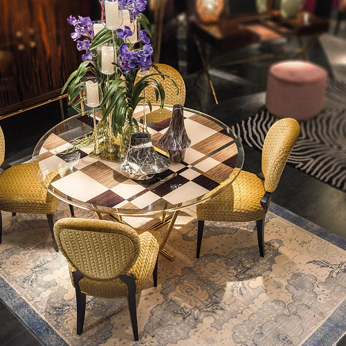 Piet Round Glass Dining Table